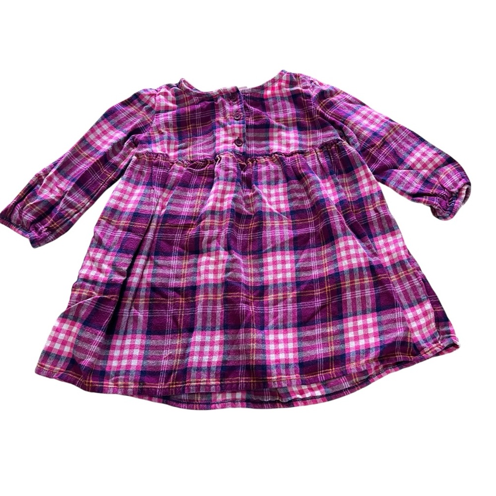 Jumping Bean Pink Purple Plaid Longsleeve Dress Size 18 month